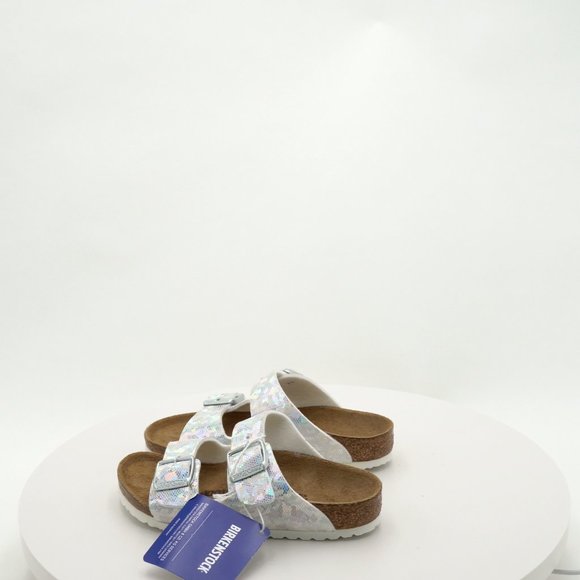 Birkenstock Arizona Birko-Flo Hologram Silver Birko-flor Sandals Size Toddler 8 - Picture 4 of 10